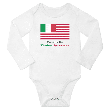 

Proud to be Italian American Baby Long Slevve Bodysuits (White 18-24 Months)