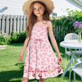 thumbnail image 5 of Uourmeti Purple Bow Print Girls Sleeveless Dresses Butterfly Swing Tank Shift Dress for Summer Spring 3-14T Kids Beach Sundress Midi Tiered Dresses, 5 of 6
