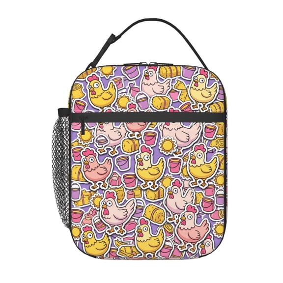 Chicken Lunch Box Insulated Lunch Bag, Reusable High Capacity Thermal Tote, Leakproof Cooler Bag For Women Men Work Travel Picnic Office