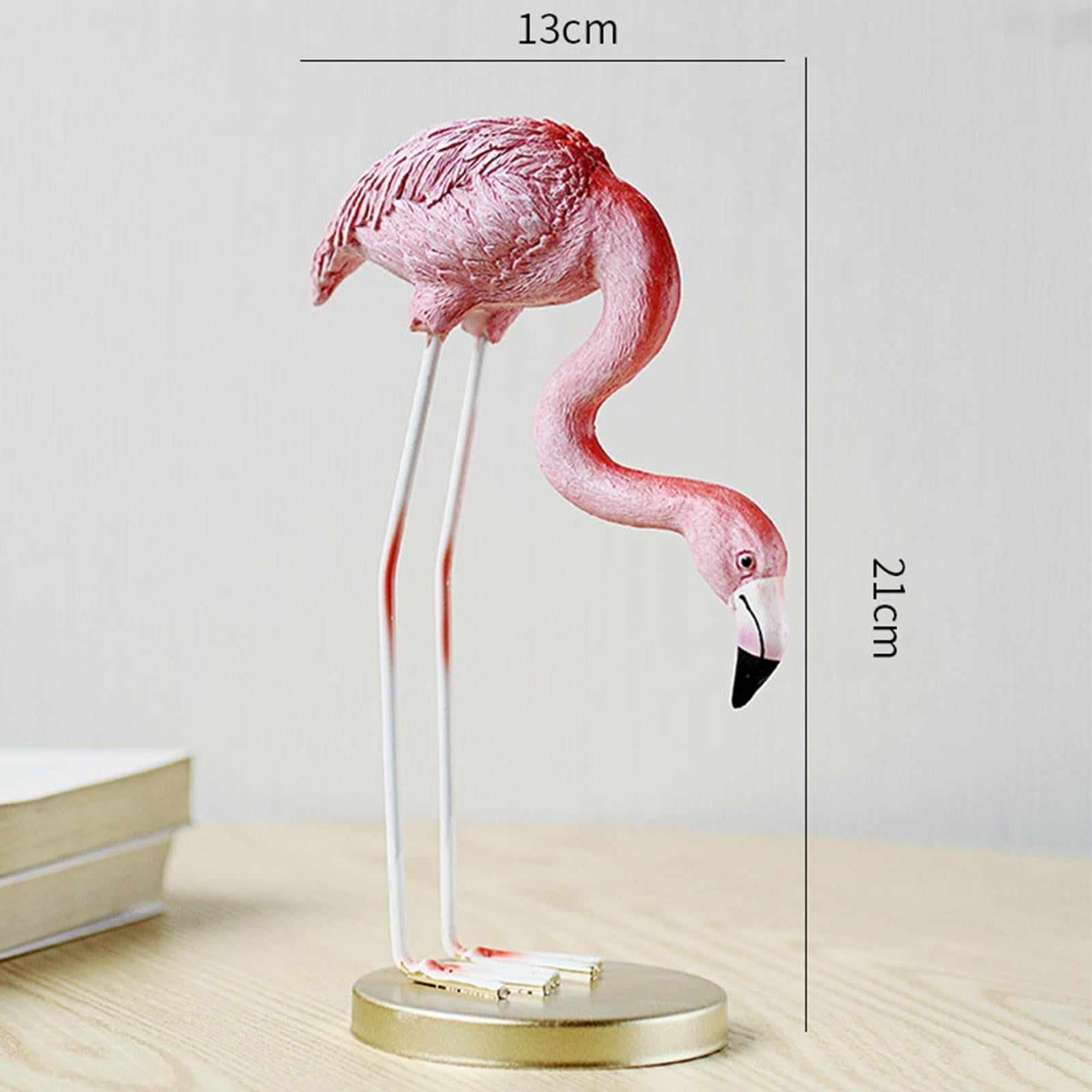 CoudarTitie Flamingo Resin Bird Sculpture Modern Art Garden Figurine with Metal Stand for Home Decor Fireplace Yard Pond Flowerbed Black Cat Metal Wall Art Moon D