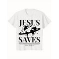 thumbnail image 1 of Camiseta Manfinity Hypemode "Jesús salva", estética cristiana de los 90, ropa urbana, ropa basada en la fe, camisetas con versículos bíblicos de amor, camiseta gráfica Y2K Planeta Tierra, 1 of 7