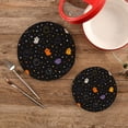 thumbnail image 2 of GZHJMY 2PCS Halloween Cute Ghost Trivets Pot Holders Set and Placemats Set, Hot Pads, Table Mats for Cooking and Baking, Cotton Braided Hot Pads, 7.09"+9.45", 2 of 7