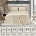 thumbnail image 6 of MALLONI HOME Twin XL Sheet Sets - Cotton Rich Twin XL Bedding Sets, 3 Piece Deep Pocket Twin XL Sheet - Ultra Soft, Wrinkle Resistant, Quick Dry, Easy Care Twin XL Sheets - Taupe, 6 of 6