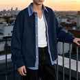 thumbnail image 4 of Cavosen Jackets for Men Long Sleeve Lapel Button Down Loose Jacket Solid Casual Lightweight Fall Outfits, 4 of 8