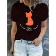 thumbnail image 1 of T-shirt de Sport Décontracté à Manches Courtes et Col Rond avec Motif Renard Simple Anglais pour Femmes, Haut d'Été Confortable pour Femmes, Fête des Pères, Fête des Mères, Nouvel An, Fêtes de Printemps, 1 of 6