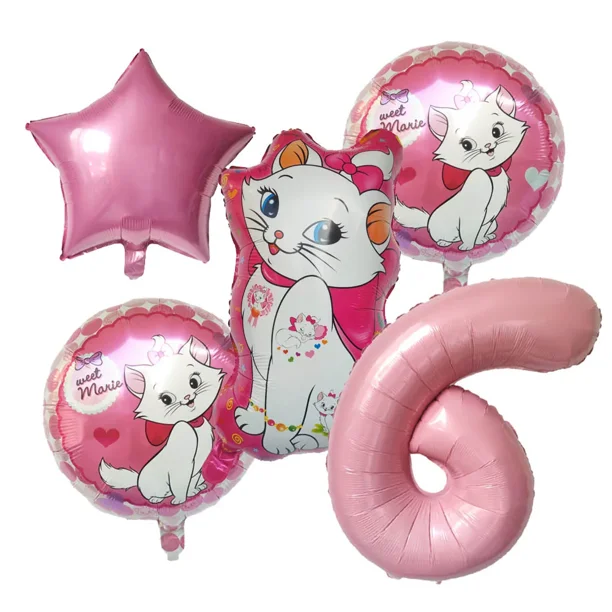 Globos de dibujos animados de gato XUQIANG Marie 5 piezas 32 pulgadas