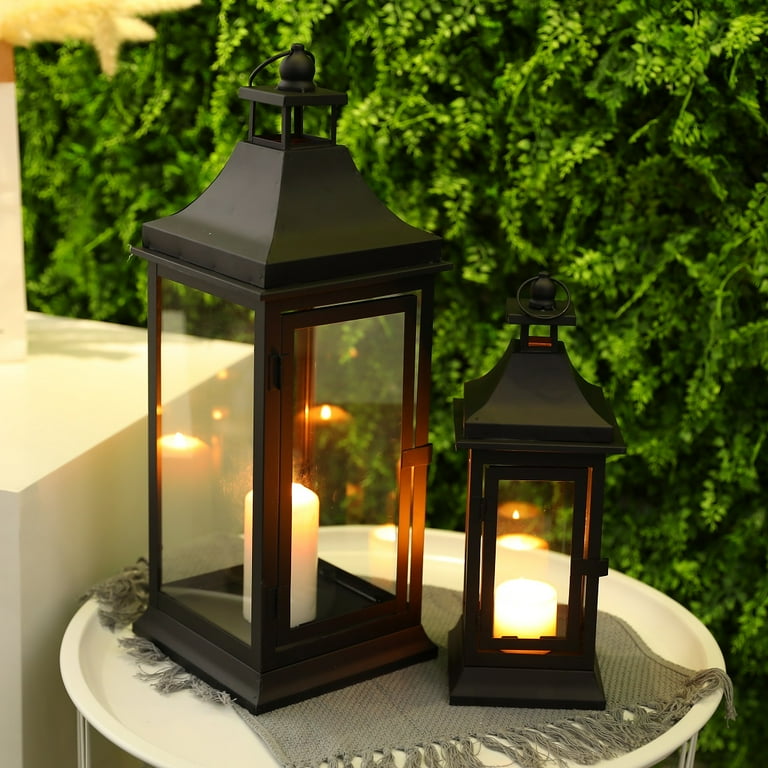Decorative 2 Set of 2 13/19.5''H Outdoor Metal Candle Decorative 2 Set of 2 13/19.5''H Outdoor Metal Candle