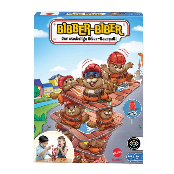 Mattel Games Beaver Building Fun Game for Family Nights, Game Nights, Travel & Camping, HPW60