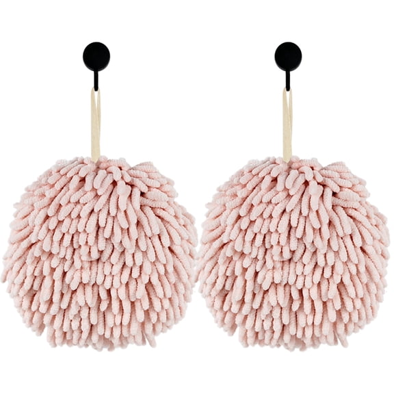 MEETSWEET Chenille Quick-Drying Towels & Hand Towels, 2-Piece Set, Pink