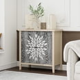 thumbnail image 5 of LFGUIZO 31.5" Leaf Carved Bohemia Accent Sideboard Buffet Cabinet with 2 Doors  1 Adjustable Entryway Living Room, Black & Natural, 5 of 7