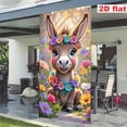 thumbnail image 3 of Tyidzon Easter Door Cover Banner, Colorful Bunny Egg Wreath Themed Porch Sign, Large Front Door Wall Backdrop for Indoor Outdoor Spring Party Decorations and Photo Booth Props, 71 x 35 inch, 3 of 6