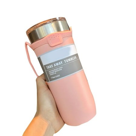 

Portable Vacuum Flask Stainless Steel Water Cup Creative Personality Large-Capacity Coffee Cup 710ml Pink