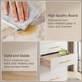 thumbnail image 5 of 5 Drawer Wood Dressers, Wide Chest of Drawers with Gold Handles, Accent Furniture for Living Room, White, 5 of 7