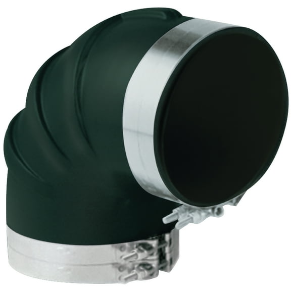 Trident Black Rubber 90 Degree Elbow with T-Bolt Clamps
