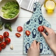 thumbnail image 3 of Clock Cutting Board, Watercolor Style Effect with an Alarm Clock Illustration Caligraphic Numbers, Decorative Tempered Glass Cutting and Serving Board, Wine Bottle Shape, Blue and White, by Ambesonne, 3 of 5