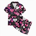 thumbnail image 4 of KPOPLK Halloween Pajamas Sets for Girls 2T-13T Short Sleeve Button Down Shirt and Elastic Waist Shorts Jammies Teen Girl 2 Piece Pjs,Size 2-3 Years, 4 of 5
