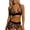 A-Brown86, variant on Womens Bikini Set Tropical Floral Print 2 Piece Swimsuits Halter Sexy Low Cut Bathing Suit With Swim Shorts Bottoms Comfy Beachwear