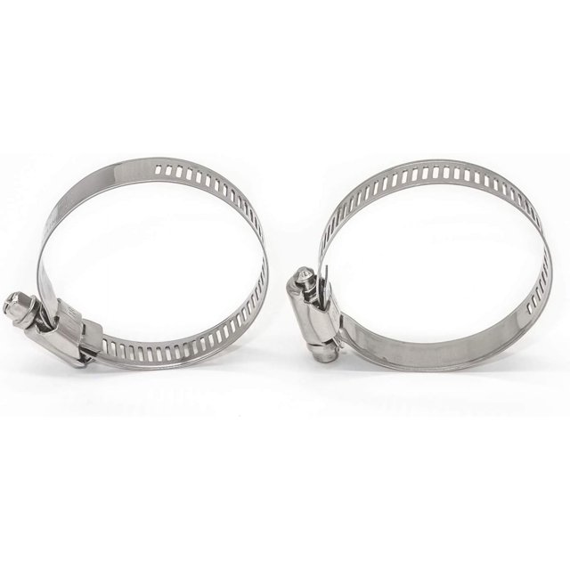 10 abrazaderas de manguera ajustables de acero inoxidable con engranaje helicoidal (27-51 mm)