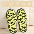 thumbnail image 2 of House Slippers for Women Men - funny cartoon bats Halloween yellow Lightweight House Shoes Fuzzy Slippers, Soft Slip-On Cozy House Slippers for Woman Indoor Outdoor, 2 of 7