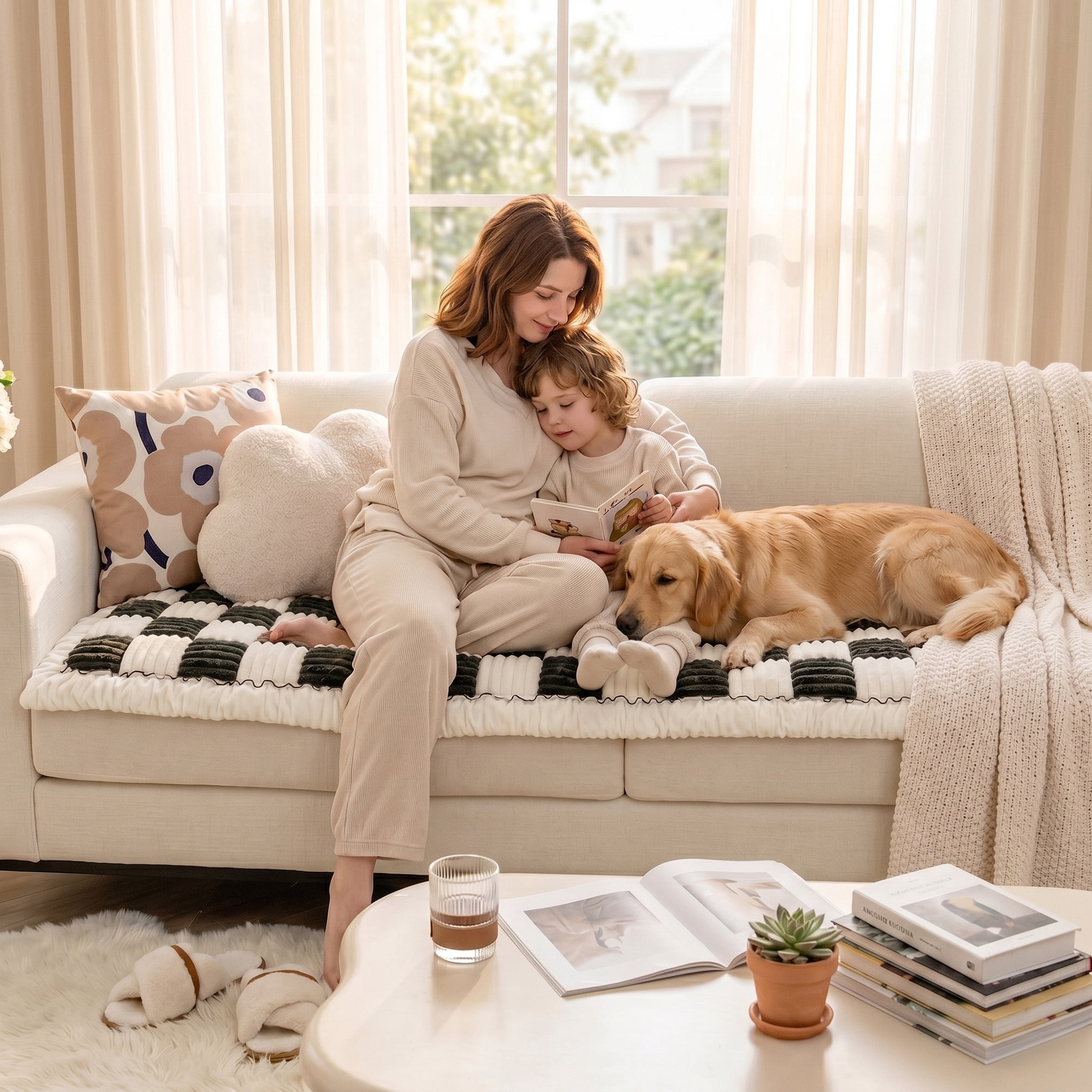 Sanmadrola Couch Cover Sofa Cover Slipcover Furniture Protector for Dog Cat Pet Non Slip Cushion Couch Sofa Covers