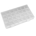 thumbnail image 4 of Caja de almacenamiento de uñas, 28 rejillas, ecológica, duradera, transparente, PP, tapa separada, caja para puntas de uñas, para pendientes de cuentas, joyería, transparente, 28 rejillas, 4 of 5