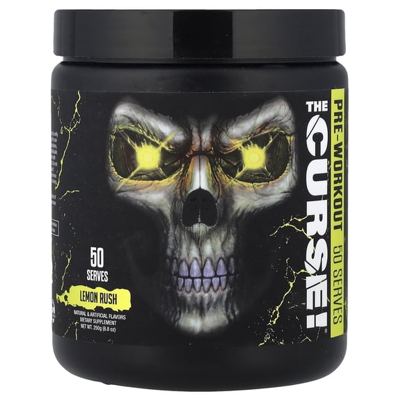 JNX Sports® The Curse Pre Workout Powder Lemon Rush Pre Workout Mix for Energy and Focus, 50 Serves