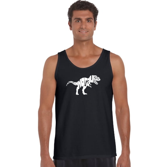 LA Pop Art Men's Word Art Tank Top - TYRANNOSAURUS REX