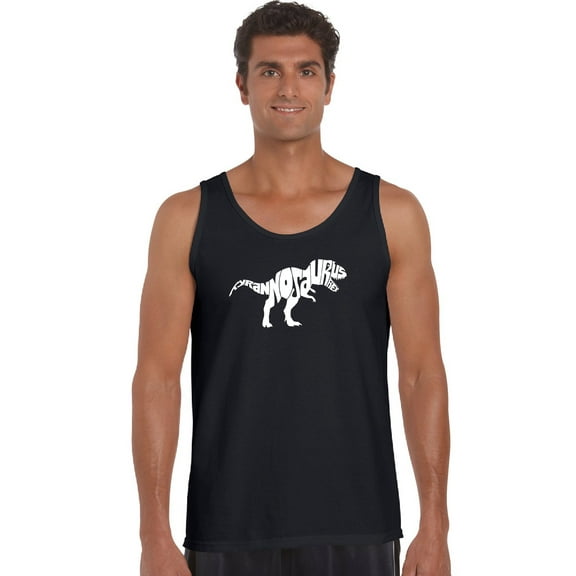 LA Pop Art Men's Word Art Tank Top - TYRANNOSAURUS REX