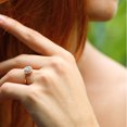 thumbnail image 4 of Gem Stone King 18K Rose Gold Plated Silver Engagement Ring Prasiolite and Moissanite (1.34 Cttw) (Size 7), 4 of 4