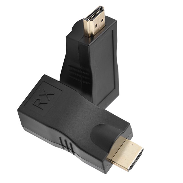 HD Multimedia Interface Extender Converter Repeater Over CAT5e CAT6 2x HD Multimedia Interface 30m RJ45 Network Cable Optimized Signal Transmission Lossless Zero Delay 30M Transmission Distance