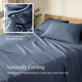 thumbnail image 6 of Bare Home Linen Sheet Set - Deep Pocket - Breathable - 3-Pieces - Twin, Indigo, 6 of 10