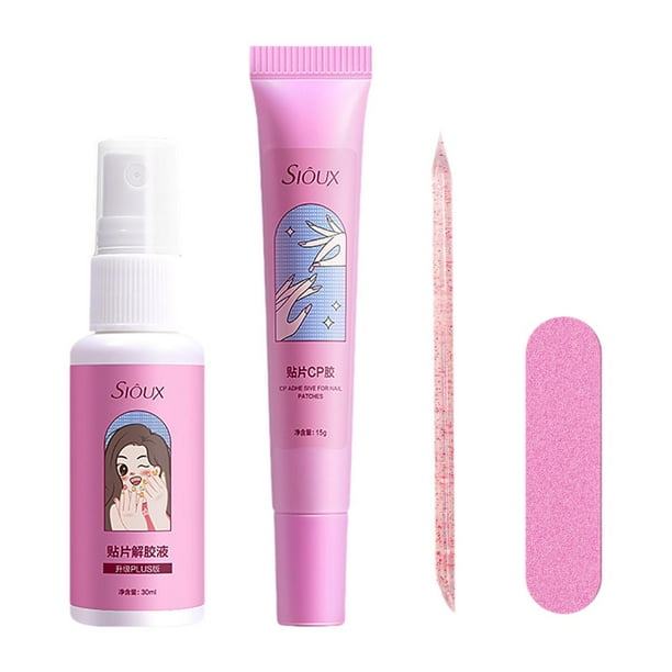 Kit de removedor de pegamento para uñas con herramienta para presionar uñas acrílicas punta de uñas