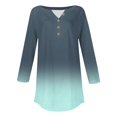 thumbnail image 5 of Green Young Adult Tops 3/4 Length Sleeve Womens Tops 2025 Spring Neck Casual Print Tunic T Shirts Three Quarter Length Womens Tops Plus Size Tops for Women, 5 of 5