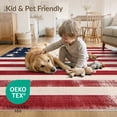 thumbnail image 4 of ODIKA 6'x9' Washable Area Rug Patriotic Stars Vintage Distressed Independence Halloween Plaid for Dining Room, Under Table, Office Décor, Non-Slip Chair-Friendly, 4 of 7
