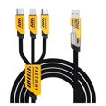 thumbnail image 1 of Cable De Carga Usb De Triple Conector Cargador Rápido Cable De Carga Duradero Para Teléfonos, Tabletas Y Más, 1 of 8