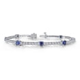 thumbnail image 3 of Lafonn Classic Sterling Silver Platinum Plated Lassire Sapphire Bracelet (5.82 CTTW), 3 of 5