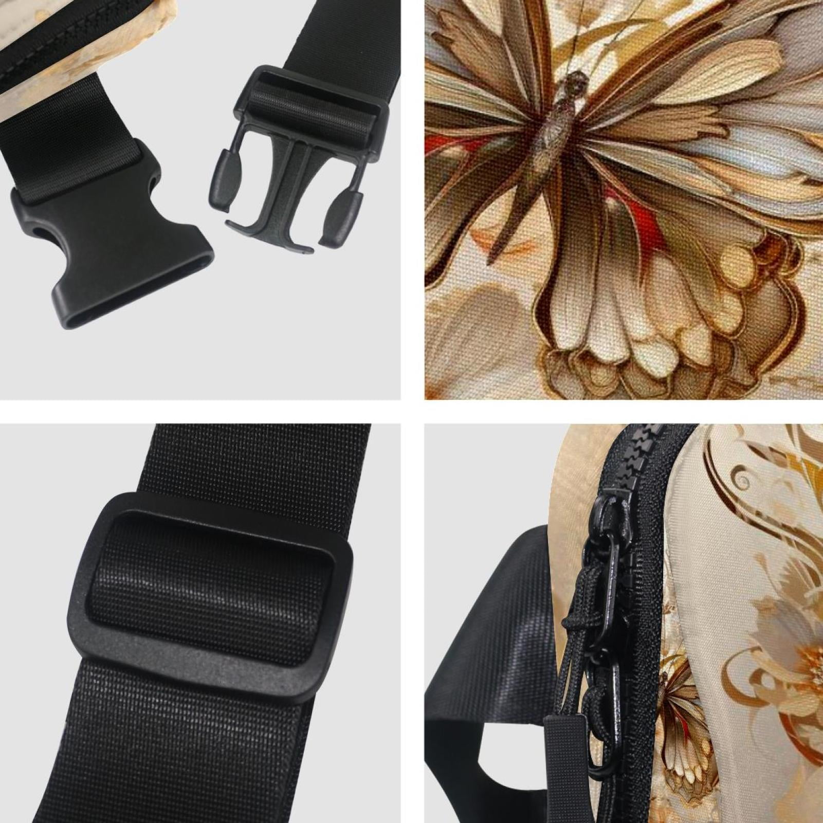 Butterflies Adjustable Lightweight Waist Bag Fanny Pack Crossbody Bag with Extension Strap Unisex