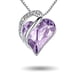 thumbnail image 2 of Niñas Corazón Colgante Collar Esposa Hija Cristal Aleación Gargantilla Aniversario Boda Mujer Pareja Joyería Regalo personalizado Púrpura claro Inevent AP008258-02, 2 of 6