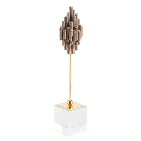 Modern Objects Stone - Modern Contemporary Decorative Figurine Object Figure, Brown, Stone Steel Glass