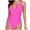 Hot Pink, variant on WREESH Womens One Piece Swimsuit Solid Color Swim Suits Set Swimsuit V-Neck Backless Filled Bra Swimwear Beachwear Binkini Sleeveless Bathing Suits Hot Pink