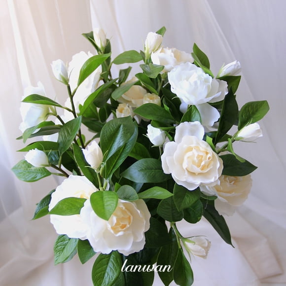 COSMOBETTY 1Ud Flor Artificial Gardenia De Material Exquisito Para De Interiores