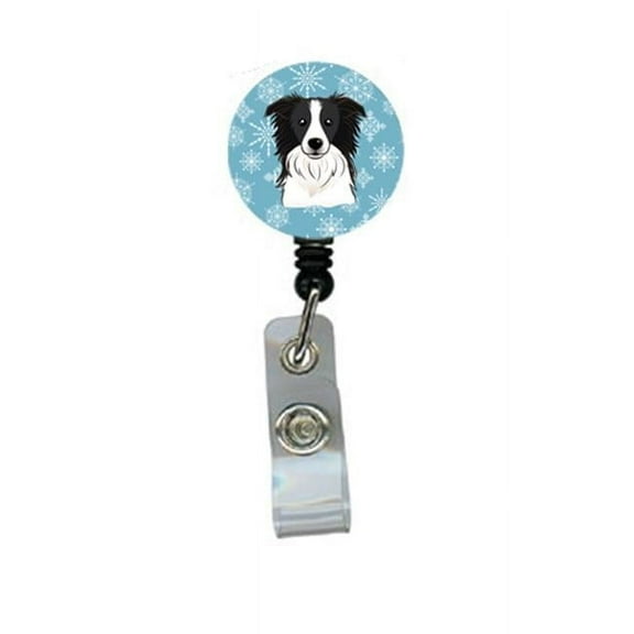 Carolines Treasures BB1675BR Snowflake Border Collie Retractable Badge Reel