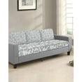 thumbnail image 2 of Farmhouse Flower Sofa Couch Cushion Covers Washable, Removable Stretchable Sectional Couch Covers, Botanical Vintage Light Blue Leaf Slipcovers for L & T Shape Sofa Furniture Protector S Size 3 pcs, 2 of 7