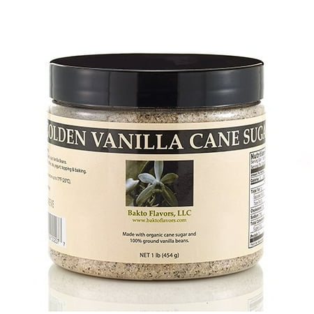 1 Lb Sweet - Bakto Flavors Golden Vanilla Cane Sugar - 1 lb jar