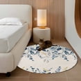 thumbnail image 2 of Round Rugs 4 Ft, Navy Blue Eucalyptus Non Slip Area Rugs for Kitchen Bedroom Entryway, Farmhouse Weeping Leaves Linen Washable Carpet Runner Rug Floor Mats for Bedroom Home Decor, 2 of 8