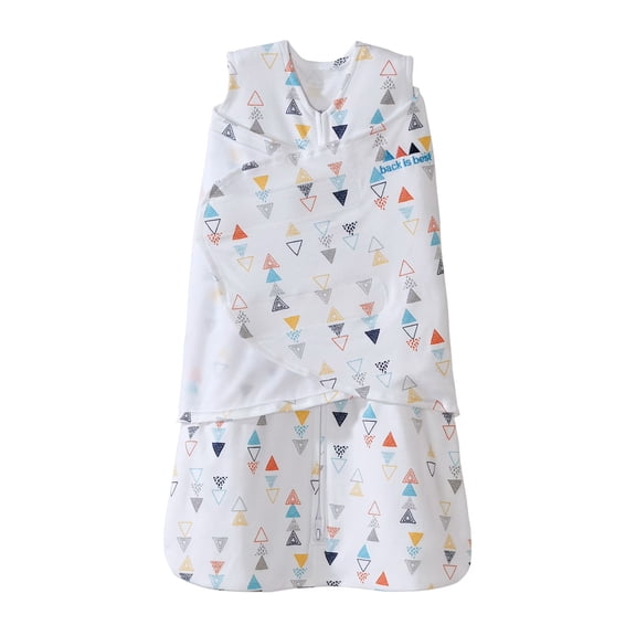 HALO Sleepsack Swaddle, 100 percent cotton, Multi Triangle, Unisex, Small, 3-6 Months