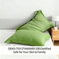thumbnail image 5 of 2 Pack King Brushed Microfiber Pillow Shams with 2" Flange, Super Soft and Cozy, Wrinkle, Fade, Stain Resistant Sham, Sage Green, 20x36 inches, 5 of 8