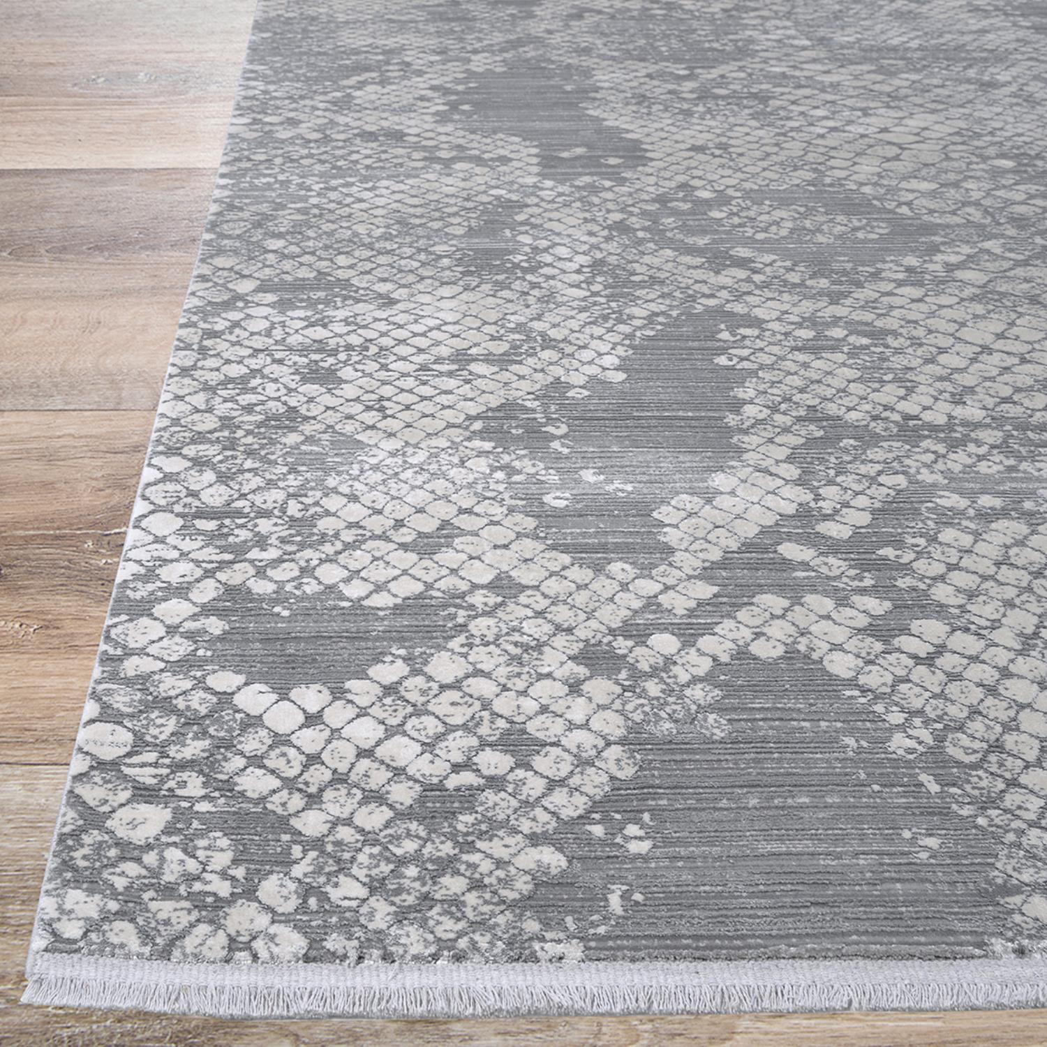 Couristan Siena Inverno 2'7" x 7'2" Grey-Ivory Runner Rug