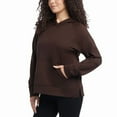 thumbnail image 2 of Danskin Women's Long Sleeve Melange Hoodie Pullover with Kangaroo Pocket (US, Alpha, Medium, Regular, Regular, Espresso Heather (Brown)), 2 of 3