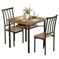 thumbnail image 4 of Riedhoff 3 Piece Modern Dining Set, Space Saving, 1 Table & 2 Chairs, Black & Brown, 4 of 10